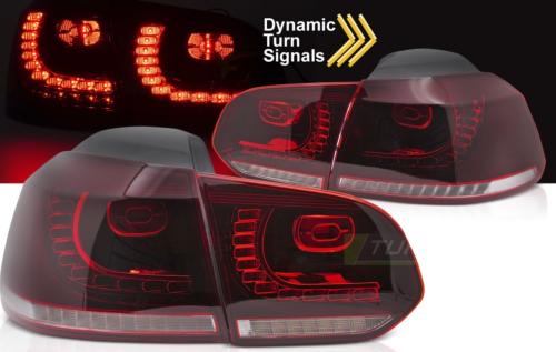 Paire de feux arriere VW Golf 6 08-13 FULL LED DYN Rouge Blanc