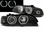 Paire de feux phares BMW serie 5 E39 de 1995 a 2000 Xenon angel eyes led noir