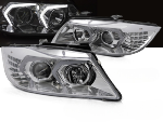 Paire de feux phares BMW serie 3 E90 / E91 de 2005 a 2008 LED Chrome