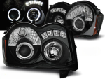 Paire de feux phares Jeep Grand Cherokee de 2008 a 2010 angel eyes noir