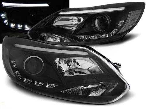 Paire de feux phares Ford Focus de 2011 a 2014 Daylight led LTI noir