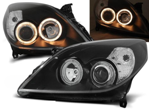 Paire de feux phares Opel Vectra C 05-08 angel eyes noir