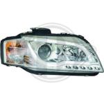 Paire de Phares Tube Light Audi A3 8P 2003 a 2008 Chrome Led LTI