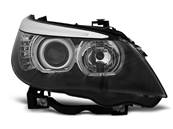 Paire de feux phares BMW serie 5 E60 / E61 03-07 angel eyes led noir