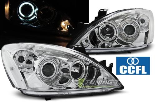 Paire de feux phares Mitsubishi Lancer 7 04-07 angel eyes CCFL chrome