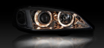 Paire de feux phares Opel Astra G 97-04 angel eyes chrome
