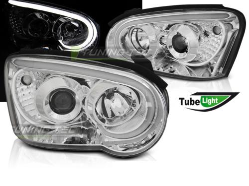 Paire feux phares Subaru Impreza 2003 a 2005 Tubelight Led chrome