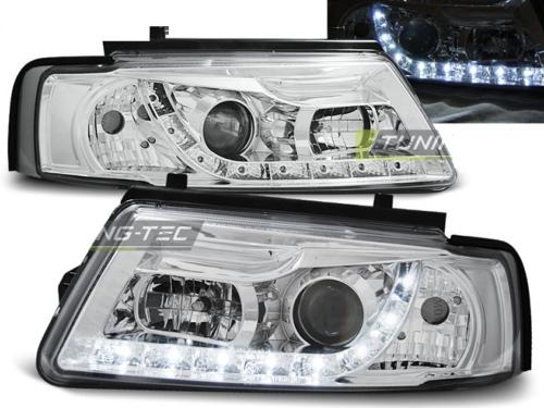 Paire de feux phares VW Passat B5 96-00 Daylight led chrome