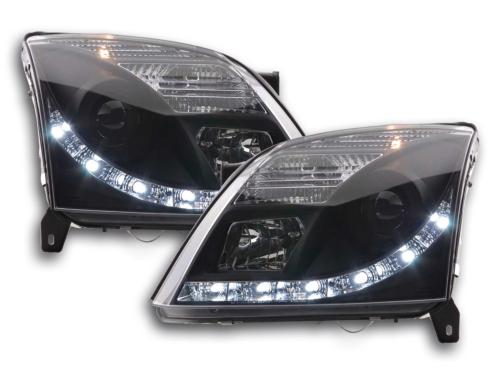 Paire de feux phares Daylight led DRL Opel Vectra C 02-05 noir