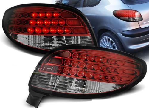 Paire de feux arriere Peugeot 206 98-06 LED rouge blanc