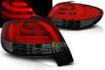 Paire de feux arriere Peugeot 206 98-06 LED BAR rouge fume