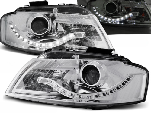 Paire de feux phares Audi A3 8P de 2003 a 2008 Daylight led chrome