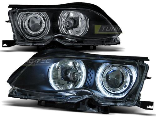 Paire de phares BMW serie 3 E46 Berline 01-05 angel eyes CCFL noir