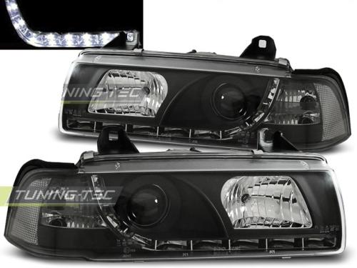 Paire Feux Phares BMW serie 3 E36 Coupe 90-99 Daylight led noir