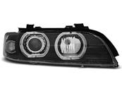 Paire de feux phares BMW serie 5 E39 95-00 angel eyes led noir