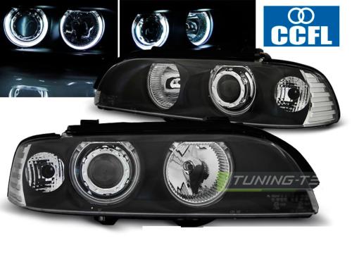 Paire de feux phares BMW serie 5 E39 95-03 angel eyes CCFL noir