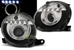 Paire de feux phares Fiat 500 07-15 Daylight led noir