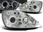 Paire de feux phares Ford Fiesta MK6 02-05 angel eyes chrome