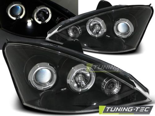 Paire de feux phares Ford Focus 98-01 angel eyes noir