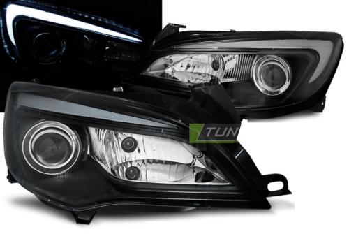 Paire de feux phares Opel Astra J 10-15 Daylight LED DRL Noir