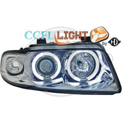 Paire Phares avant Angel Eyes CCFL Audi A4 B5 Berline 1994 a 1998 Chrome