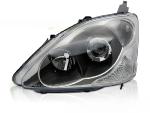 Feu phare Gauche Adaptable Honda Civic VII Hatchback de 2003 a 2006 Noir Halogene