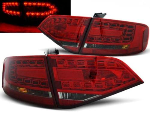 Paire de feux arriere led Audi A4 B8 berline 2008 a 2011 rouge fume