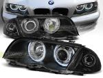 Paire de phares BMW serie 3 E46 Berline 98-01 angel eyes CCFL noir