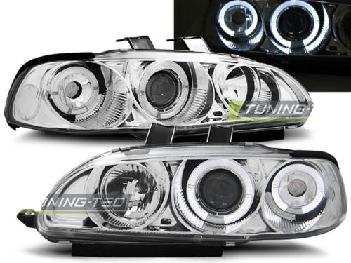 Paire de feux phares Honda Civic 91-95 4 portes Angel eyes chrome