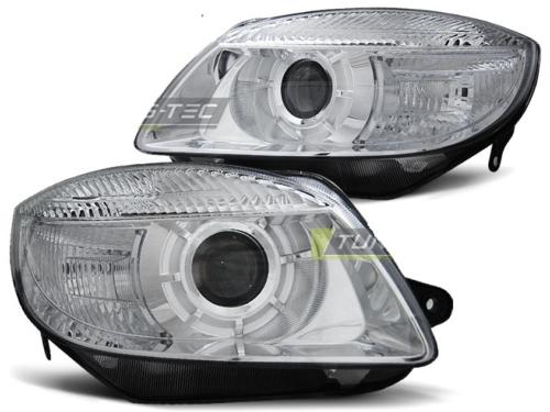 Paire de feux phares Skoda Fabia 07-10 design chrome