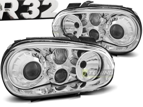 Paire de feux phares VW Golf 4 97-03 Look R32 chrome