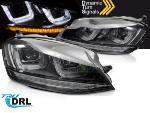 Paire de feux phares VW Golf 7 13-17 U-Type DRL led Dyn Noir