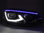 Paire de feux phares VW Golf 6 de 2008 a 2013 FULL LED DRL Noir