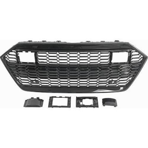 Grille Calandre avant en ABS Audi A7 4K 2018 a 2022 Look RS Noir Brillant PDC