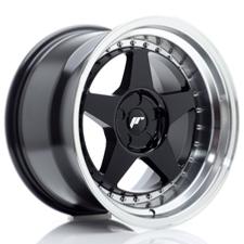 Jante JR Wheels JR6 17x10 ET0-20 - 5 trous sur mesures - Gloss black Machined lip