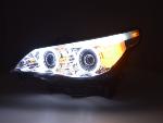 Paire de feux phares Xenon Angel Eyes Led BMW Serie 5 E60/E61 de 05 a 08 Chrome