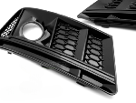 Paire de grille antibrouillard Audi A4 B9 de 2015 a 2019 Noir Brillant