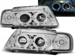 Paire de feux phares Audi A3 8L de 1996 a 2000 angel eyes chrome