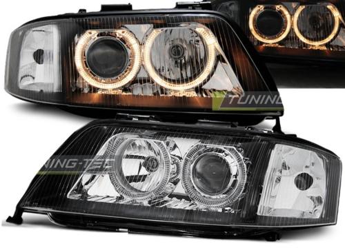 Paire de feux phares Audi A6 97-99 angel eyes noir