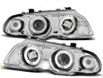 Paire de phares BMW serie 3 E46 Berline 98-01 angel eyes chrome