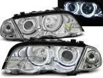 Paire de phares BMW serie 3 E46 Berline 98-01 angel eyes CCFL chrome