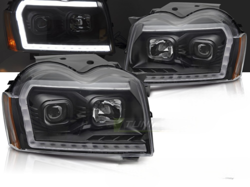 Paire de feux phares Jeep Grand Cherokee de 2005 a 2008 LTI LED Dyn Noir