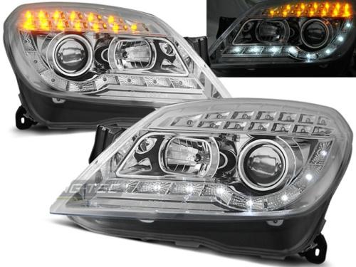 Paire de feux phares Opel Astra H 04-10 Daylight led chrome