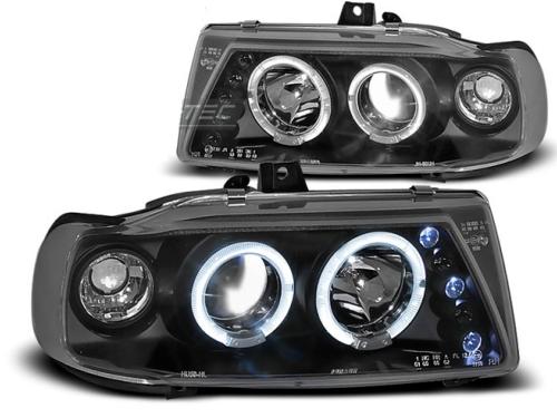 Paire de feux phares Volkswagen Polo 6N 94-99 angel eyes noir