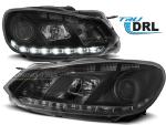 Paire de feux phares avant Golf 6 08-12 Daylight DRL noir