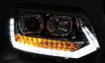 Paire de feux phares VW T5 de 2010 a 2015 Led TubeLight DRL Chrome