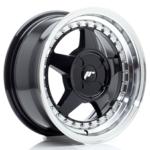 Jante JR Wheels JR6 15x7 ET20-35 - 4 Trous sur mesures - Gloss black Machined lip