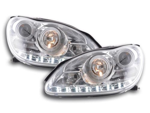 Paire de phares Xenon Daylight Led Mercedes Classe S W220 02-05 Chrome