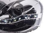 Paire de feux phares Daylight Led VW Polo 9N3 de 05-09 Chrome