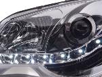 Paire de feux phares Daylight Led VW Polo 9N3 de 05-09 Chrome